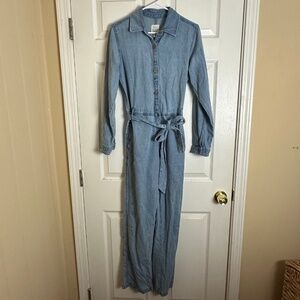 Billabong The Salty Blonde Blue Cotton Denim Sunday Uniform Jumpsuit Women S